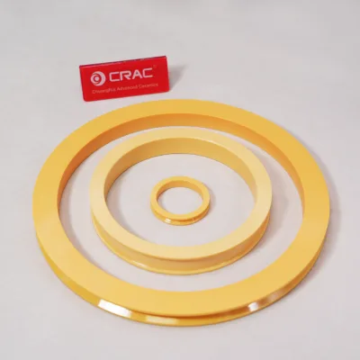 Industrial Yellow Zirconia Ceramic Wire Drawing Capstan Ring Wear Resistant YSZ Guide Sleeve for Drawing Machine with Welding