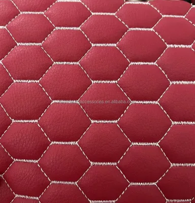 Classic 3D Embroidery Elastic PVC Leather Fabric for Car Mat Stain Resistant Dimensional Leather with Foam for Decoration