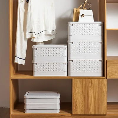 Household Thickened Clothing Storage Box with Cover Bedroom Clutter Storage Box Foldable Storage Box