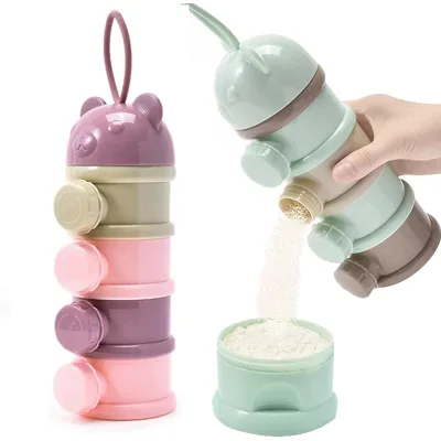 Wholesale Milk Powder Dispenser Portable Portable Baby Go Out Box Four-layer sealed Can Dispenser Storage tank