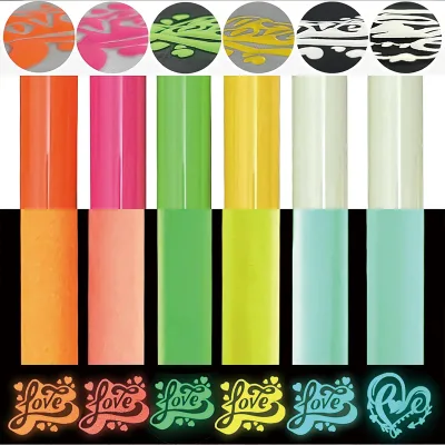 Luminous Printed Vinyl Sticker Holographic Glow Dark Printable HTV Vinyl Printing Cartoon Style T-shirts Stickers