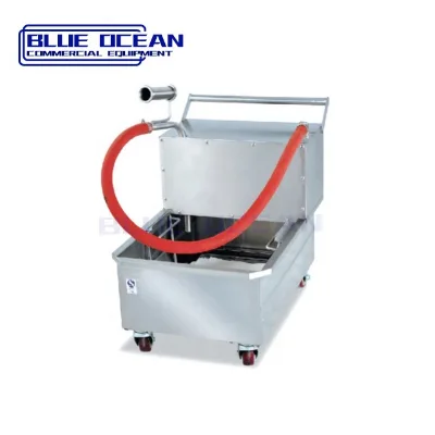 BLUE OCEAN Commercial Table Top Stainless Steel Frying Oil Filter Cart 4-Wheel Mobility Electric Power Noise Kitchen Equipment