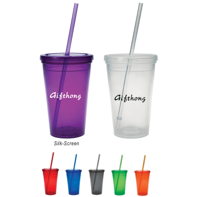 Custom logo Brand Stadium Cup With Straw and Lid Set for Giveaways and Promotional