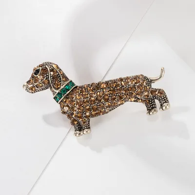 Vintage Dog-Shaped Alloy Brooches-Fashionable and Unique Animal Design for Wedding and Children's Use