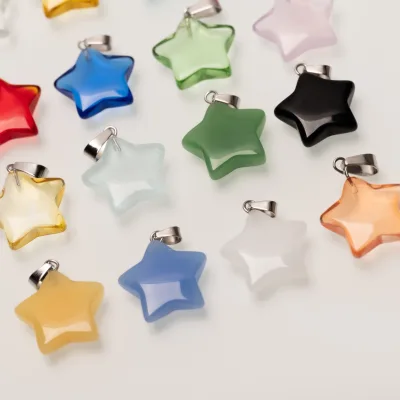 Wholesale Mixture Colors Natural Quartz Crystal Star Pendant