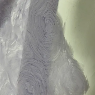 2025 New Design Luxury Knitted 3D Floral Tulle Lace Fabric for Women Dresses Wedding & Bag Use