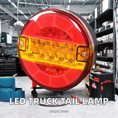 140mm LED Tail Light Trucks Hamburger Round LED Tail Lights for Truck/Trailer/Agricultural vehicle Tail/Stop/Indicator