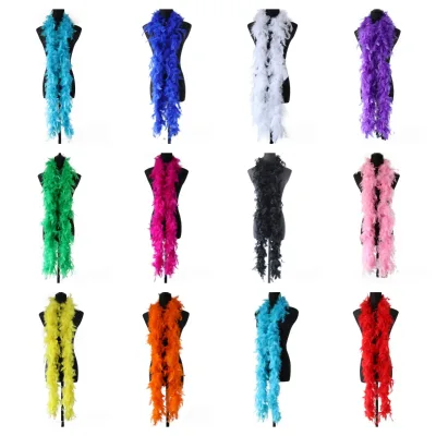 Colorful Natural Pattern Festival Decorative Turkey Chandelle Marabou Feather Boa for Party Carnival Costumes Feathers