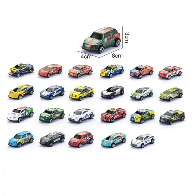 2026 Kids Vehicle Toy New Children's Toy 24PCS Metal Car Model 1:64 Cartoon Mini Simulation Alloy Sliding Car Model Set Boy Toy