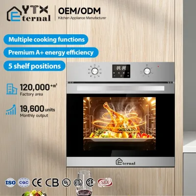 Large Capacity Kitchen 66L 71L 2800W 9 Cooking Functions Mechanical Timer Convection Electric Built-in Oven