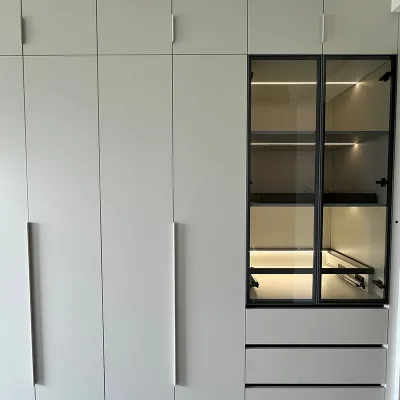 Hot Sale European Style Design MDF Wood Pvc Custom Material Wardrobe Home Wooden Cabinets Luxury Bedroom Large Storage Closet