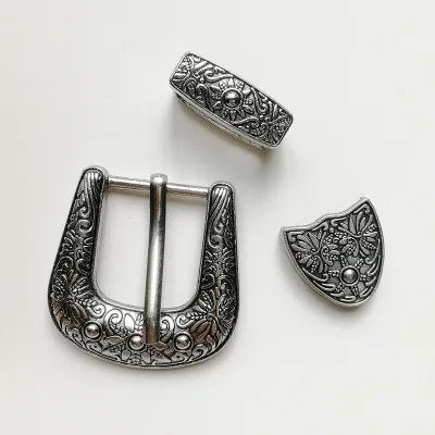 Wholesale Zinc Alloy Eco-Friendly Vintage Plant Texture Belt Buckle Nickel Lead Free Customizable Size for Women Men Jeans Coat