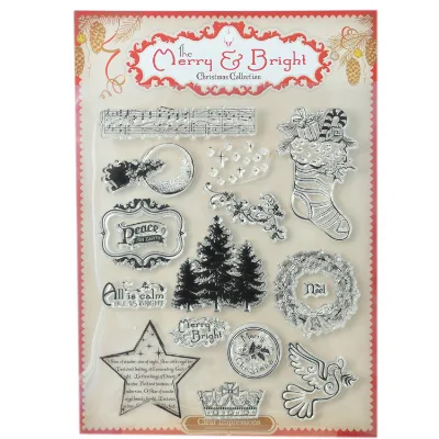 Christmas Collection Clear Acrylic Stamp Set for Scrapbooking
