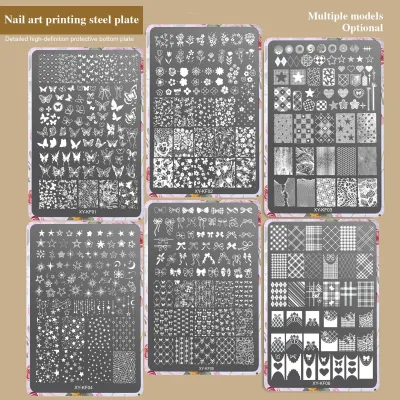 square Shape Professional Stainless Steel Nail Art Printing Plate Various Style Nail Stamping Plate Nail Tools for Manicure Art