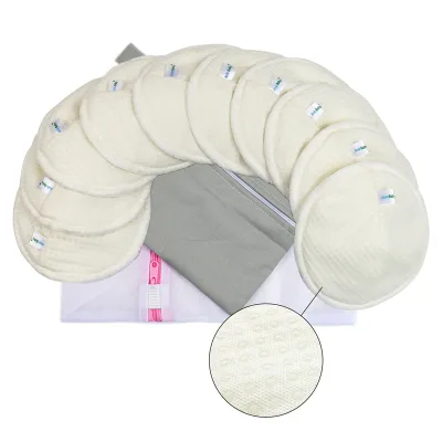HY Organic Bamboo Nursing Breast Pads Reusable Non-Slip Nipple Nursing Pads for Breastfeeding New Moms Postpartum Essentials