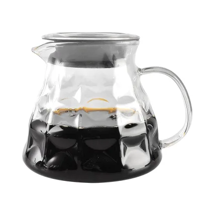 CAFEMASY Clear Coffee Server 600ml Heat Resistant Borosilicate Glass Carafe Drip Coffee Pot for Pour Over Coffee