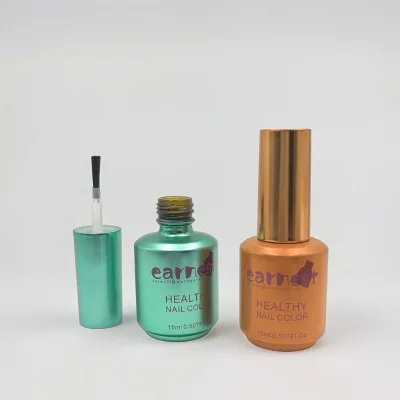 Custom Nail Polish Bottle Hot Stamping Labels 15ml Gel Nail Polish Bottle Round Nail Polish Bottle with Cap