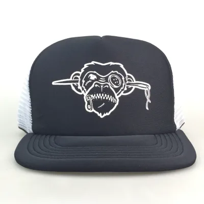 Custom Sublimation Transfer Print 5-Panel Foam Canvas Trucker Hat with Rope for Outdoor Scenes