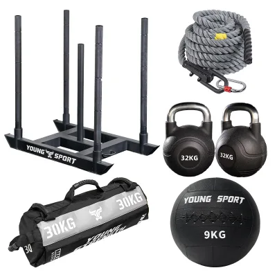 HYROX Competition Set Weighted Kettlebell Sled Pull Power Rope Wall Ball Sandbag for HYROX Training