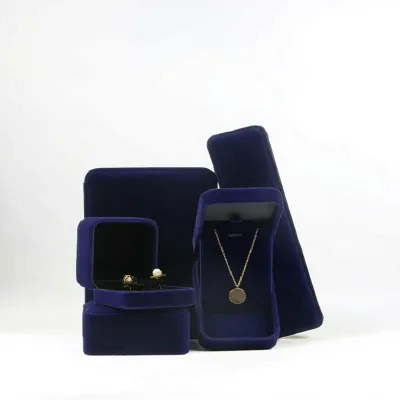 Fashion Design Double-Door Velvet Jewelry Box for Rings Earrings Pendants for Gift & Packaging