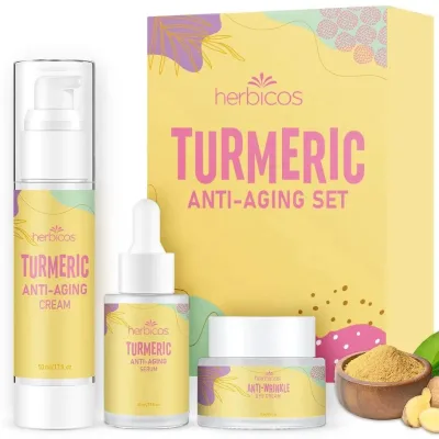 Herbicos Best Selling Face Serum Eye Organic Vegan Face Care Whitening Turmeric Skin Care Set Adults Anti-aging Female 3 Years