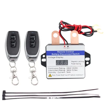 240A 12VDC Wireless Battery Switch Relay Remote Car Battery Disconnect Switch Magnetic Latching Relay With Led Digital Display
