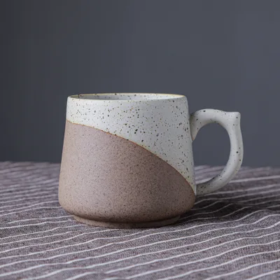 Handmade CeramicMug Japanese Rough Pottery Coffee Cup Coffee Mugs Custom Logo Printed