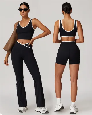 2025 New Spring Custom Women's Sports Fitness Dance Performance Yoga Suit High Waist Tight Bodysuit in Contrast Colors