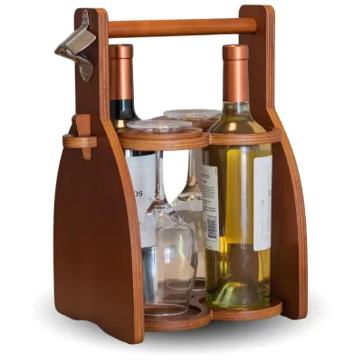 Shabby Chic Drink Storage Stand Beer and Wine Holder Wood Wine Bottle Caddy