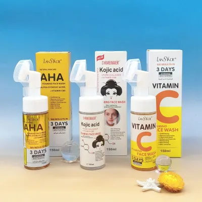 Y Multi Formula Foaming Face Wash With Massage Head Vitamin C Kojic Acid Alpha Arbutin Even Skin Tone Pore Cleansing Face Wash