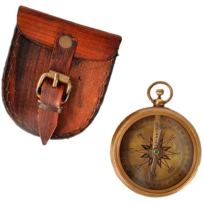 Vintage Antique Royal Navy Brass Compass Collectible Mini Personalized Nautical Marine Compass for Camping Hiking Outdoor Guide