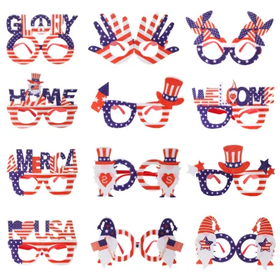 4th of July Decorations Accessories Memorial Day Fourth Patriotic Party Favors Supplies American Flag Sunglasses Independence