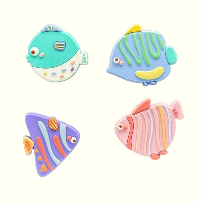 Cartoon Fish-shaped Plastic Fridge Magnet with Strong Magnetic and Eco-Friendly Design