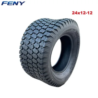 24x12.00-12 Tubeless Tires Heavy Duty 24x12-12 Turf Pattern Vacuum Tires for Street Sweeper & Golf Cart
