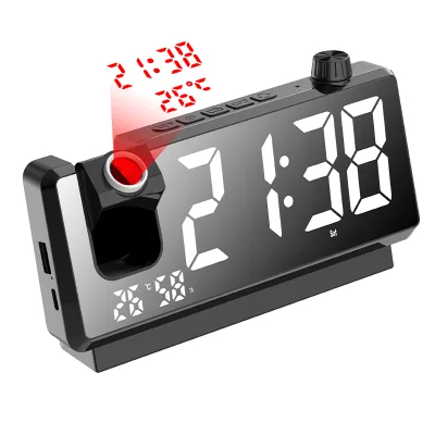 New Family Projection Alarm Clock in Automatic Thin Portable Electric With 180 CE Mirror