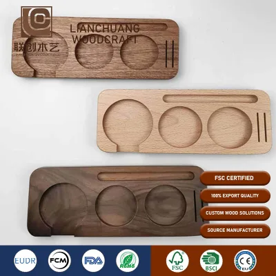51mm 53mm 58mm Wood Tamper Station Espresso Tool Organizer With Puck Screen Slot Distributor Holder for Barista Kitchen