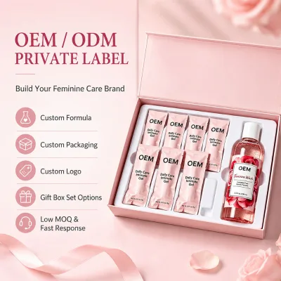 Rose Particle Feminine Wash Soothing Gel Hydrating Refreshing Mild Formula 43-Year ODM Factory Yoni Care Set