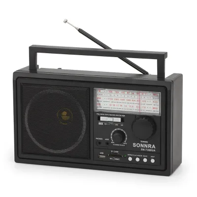 Portable AM/FM Radio with Retro Design, USB/TF MP3 Player, Rechargeable Digital Wireless Stereo.
