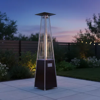 Portable Tower Infrared Gas Heater Steel Indoor Outdoor Use Bedroom Living Room Bathroom Heating