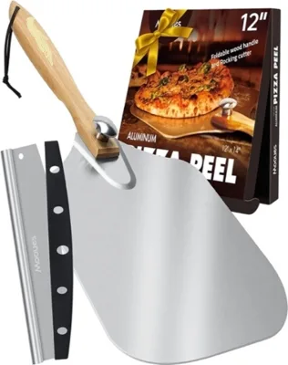 Hot Selling Aluminum 16 Inch Pizza Paddle X 12 Inch Peel Custom Made Foldable Wood Handle Pizza Spatula Aluminum Pizza Peel