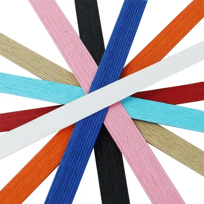 Color Customized Straight Flat Paper Handle Adjustable Width Horizontal Paper String Durable Paper Rope for Bags