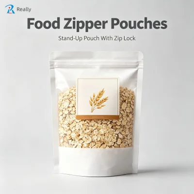 Stand up Zipper Pouches Custom Printed Wholesale Bulk Packaging for Oatmeal Cereal Granola Muesli Healthy Breakfast Food Pouch
