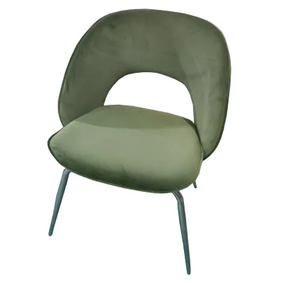 Wholesale Custom Modern Minimalist Stainless Steel Home/dining/restaurant Backrest Velvet Chair High Elastic Foam Sponge Chair