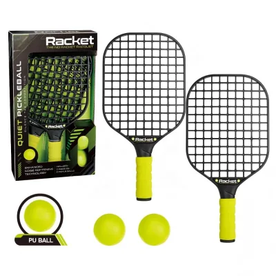 Outdoor Sports Toy Hollow Design Pickleball Racket Set Mute Pickleball Paddel Racquetball Racquet PP Material Sport