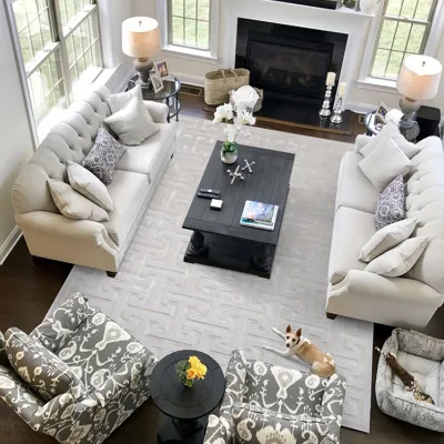 Luxury Abstract Wool Area Rugs 9x14 Fluffy High Pile Anti-slip Modern 5x7 Bigger Rug for Travel & Picnic Living Room