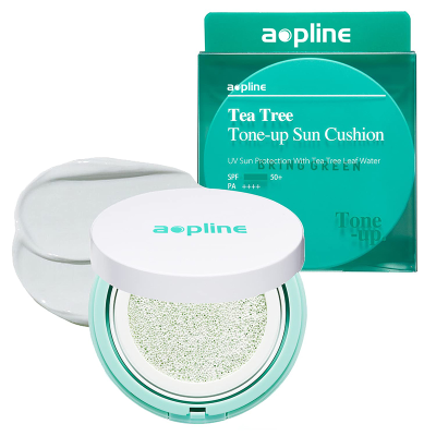 Private Label No White Cast Sunscreen SPF 50 Tea Tree Tone up Sun Cushion