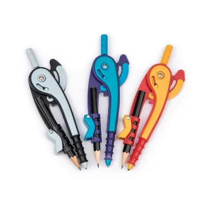 High Quality Multi-functional Plastic Measurable Drawing Stationary Math Compass with Pencil