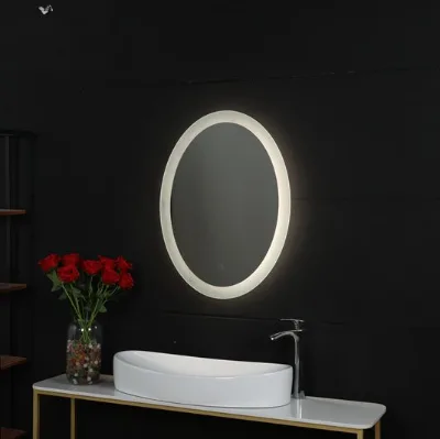 Oval Style LED Decorative Elegant Design Salon Backlit Wall Mirror With Surround Lighting