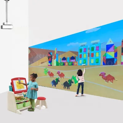 Sketch Aquarium Magic Interactive Drawing Wall Projection Screen Games for Kids Play.