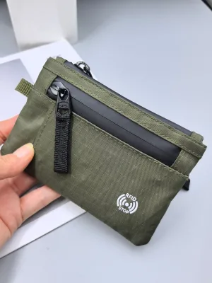 RFID Zipper Closure Coin Pouches Bag Anti-Skimming Card Holder Waterproof Portable Travel Wallet